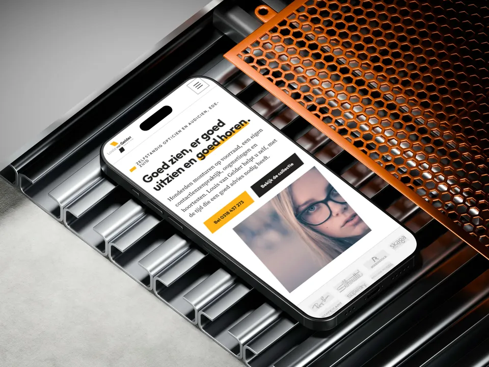 Louis van Gelder website on a phone